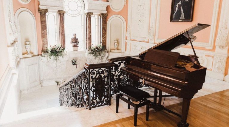 Dartmouth House Venue Painted Ceiling Stairway Piano aspect ratio 9x5 1 998x554 1 768x426