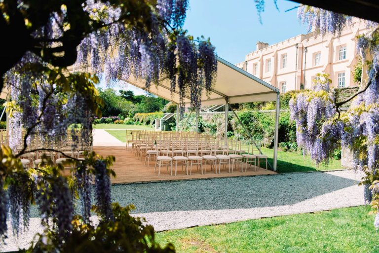 an amazing outdoor wedding ceremony at pentillie castle in cornwall by liberty pearl photo film collective 09082021014430 768x513