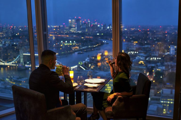 shangri la hotel at the shard london ting restaurant by night romantic table 11122023025742 scaled 768x512